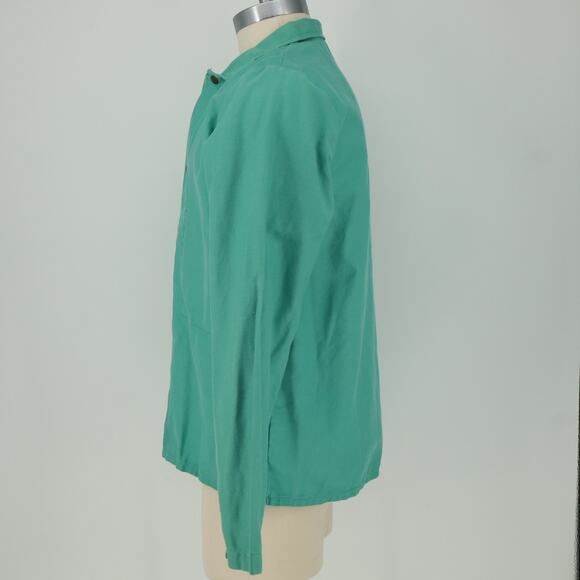 Proban FR-7A Shirt Jacket Mens Large Flame Resistant Green Snaps Long Sleeve - Picture 11 of 14